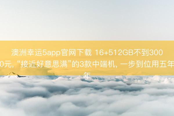 澳洲幸運(yùn)5app官網(wǎng)下載 16+512GB不到3000元， “接近好意思滿”的3款中端機(jī)， 一步到位用五年